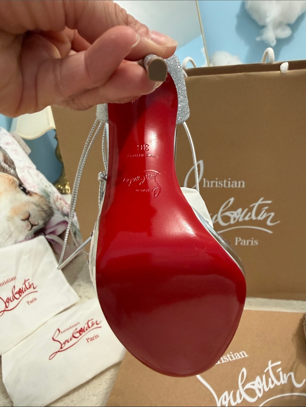 Christian Louboutin Brown Shoe Box and Bag - Picture 8 of 16